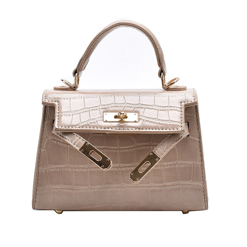 Women's Popular Stone Pattern Portable Kelly Springtide Simple Retro Women's Shoulder Bag