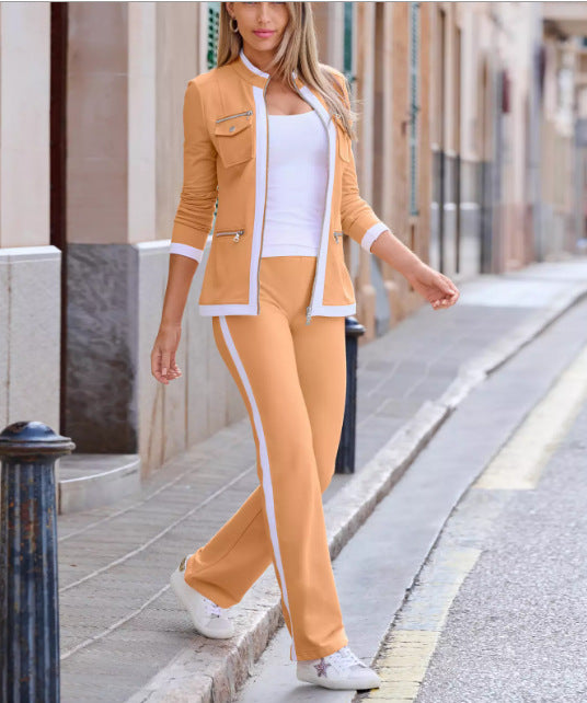 Women's Versatile Long Sleeve Casual Multicolor Suits