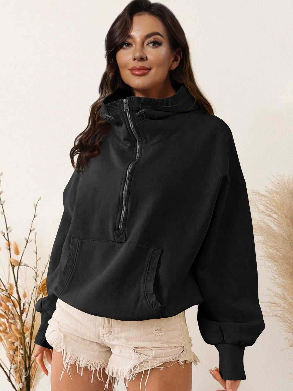 Women's Hooded Tide Sports Hoodie Zipper Drawstring Sweaters