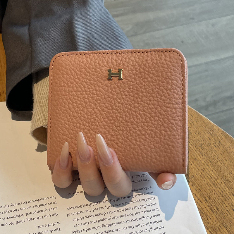 Women's Leather Lightweight Short Style Cowhide Design Card Holder