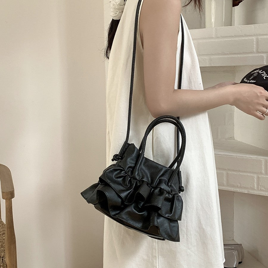 Women's Spring Design Lotus Edge Portable Soft Creative Handbags