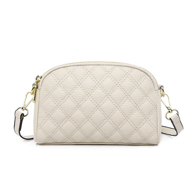 Women's Leather Rhombus Summer Fashion Cowhide Phone Bags