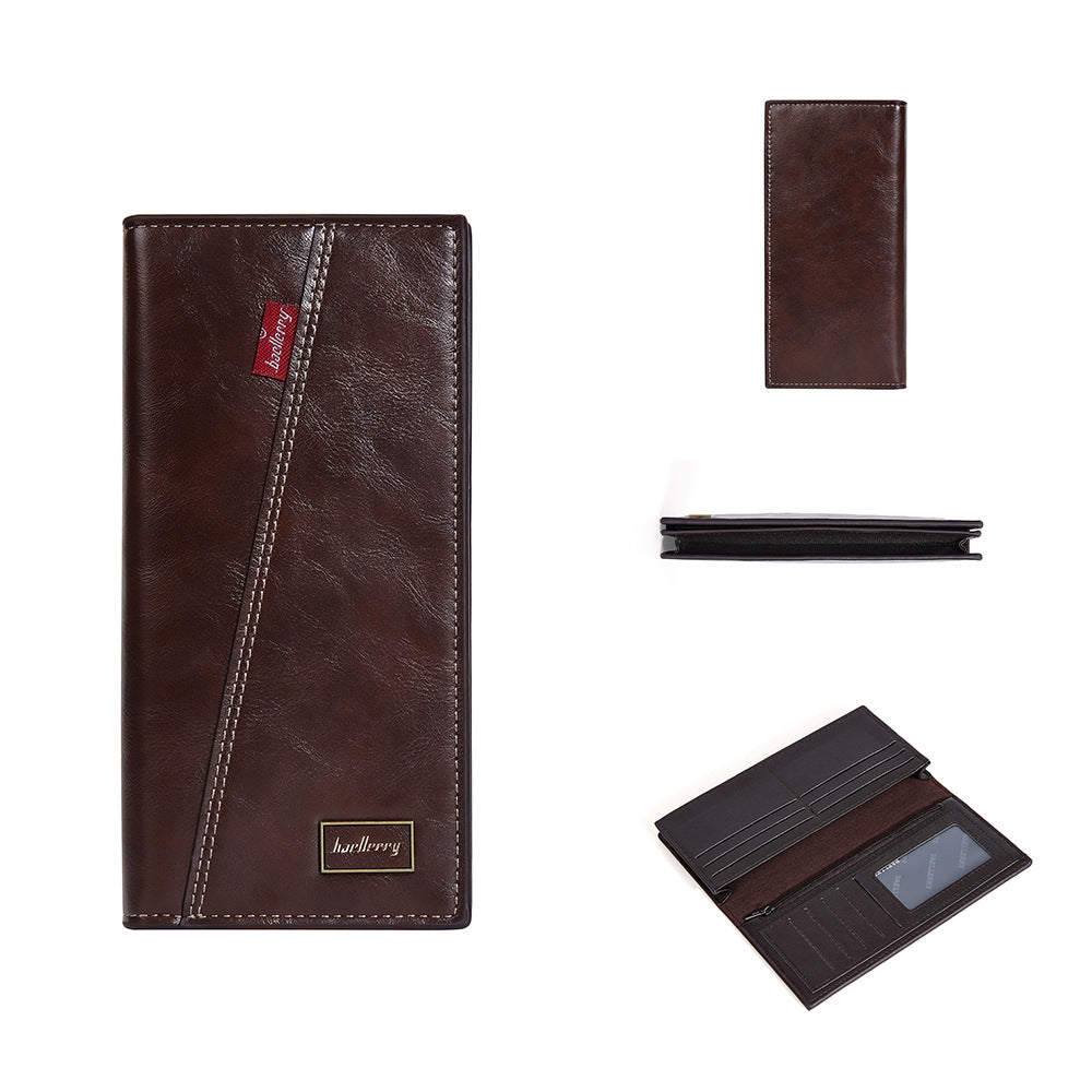 Men's Long Retro Multiple Slots Open Thin Men's Wallet