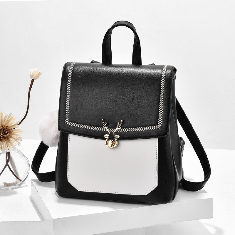 Women's Korean Fashionable Color Matching Shopping Backpacks