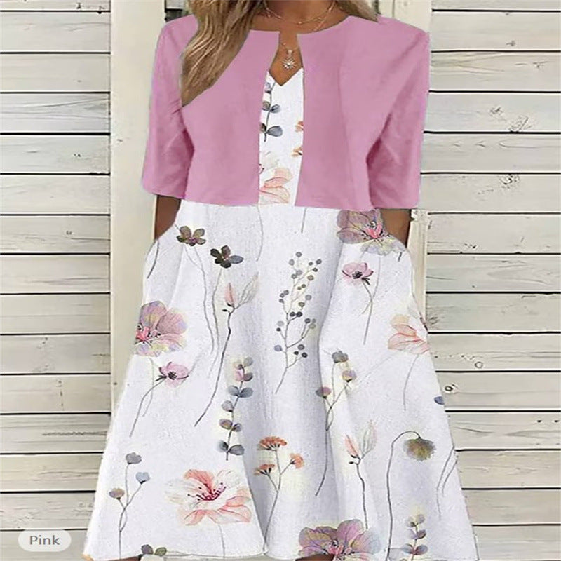 Women's Mature Elegant Long Two-piece Set Dress Dresses