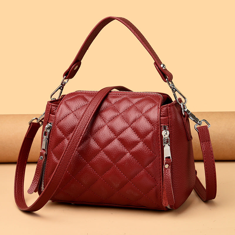 Women's Leather Simple Trendy Top Layer Cattlehide Shoulder Bags