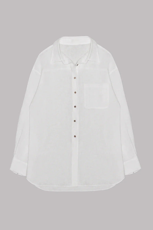 Mid-length Shirt Loose Urban Dress Beach Blouses