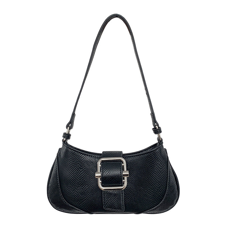 Women's Sense Color Contrast Patchwork Baguette Fashion Shoulder Bags