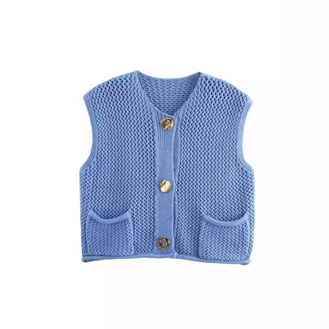 Women's Autumn Fashion Elegance Sleeveless Round Neck Vests