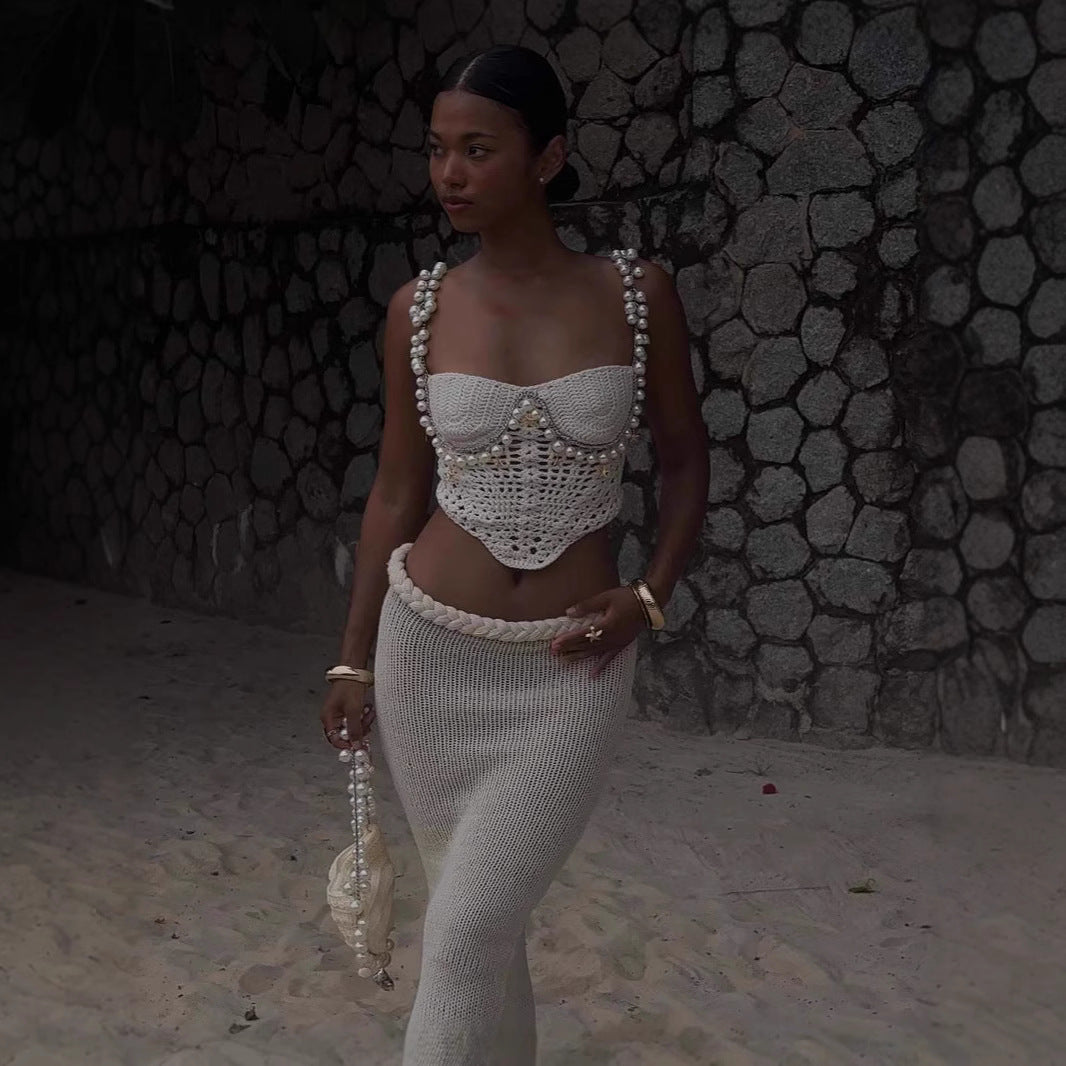 Cool Fashion Sexy Solid Color Beading Suits