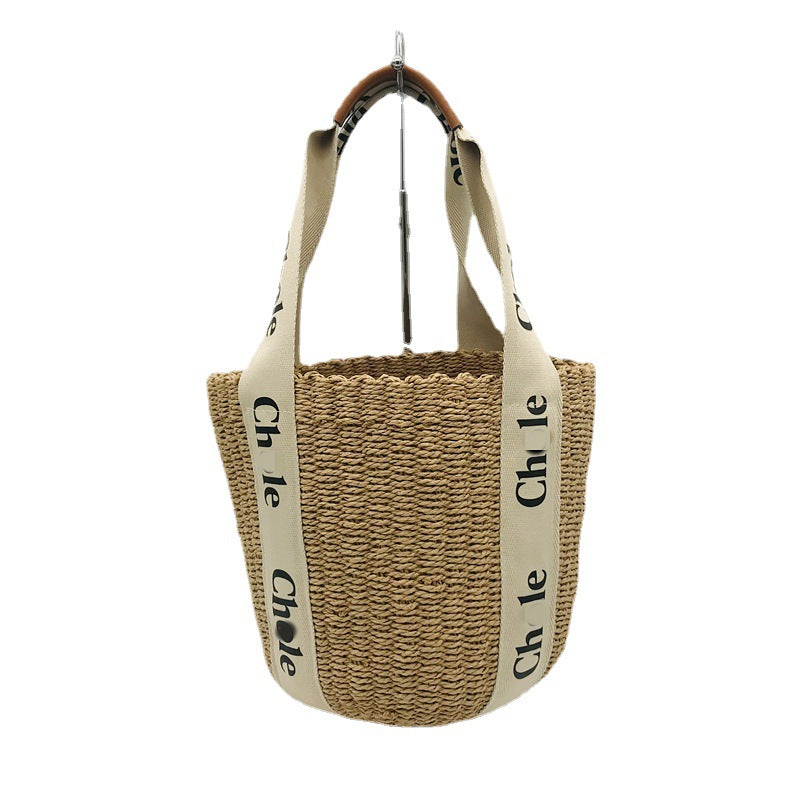 Women's Summer Simple Elegant Ribbon Handmade Woven Shoulder Bags