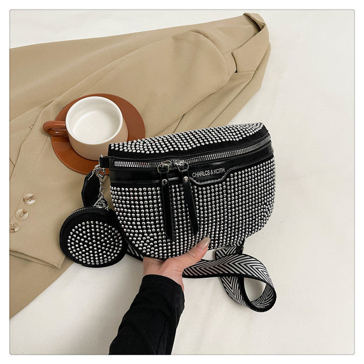 Light Diamond Trendy Grace Large Capacity Rhinestone Women's Shoulder Bag