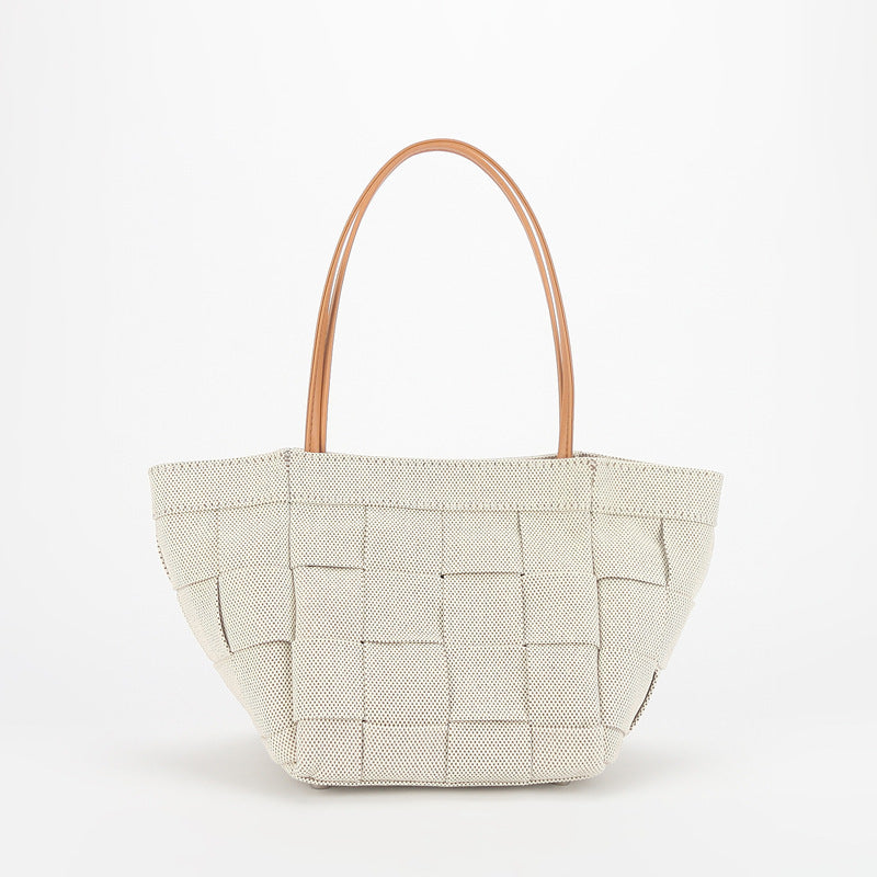 Women's Niche Hand-woven Simple Fashion Canvas Shoulder Bags