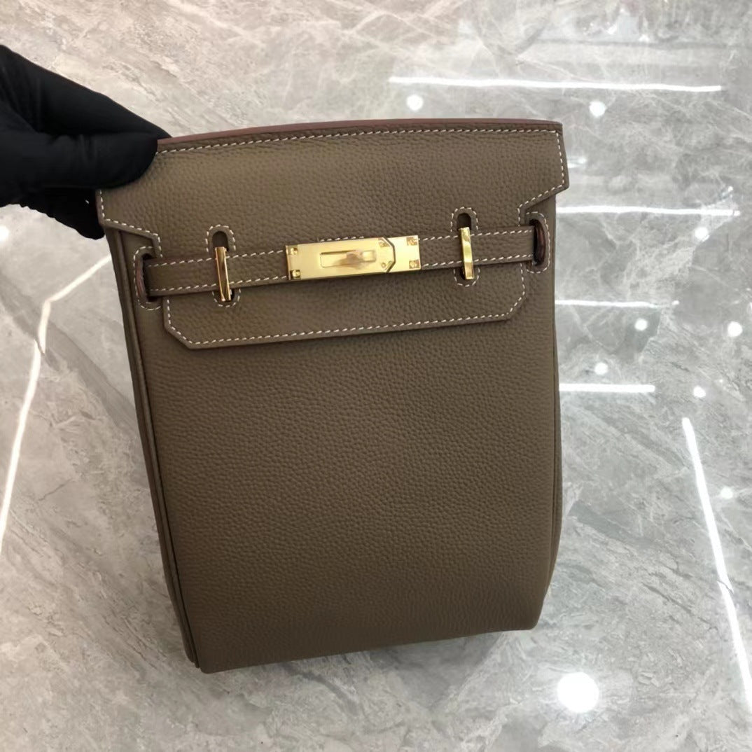 Women's Unisex Genuine Cattlehide Leather Surface Kelly Bags