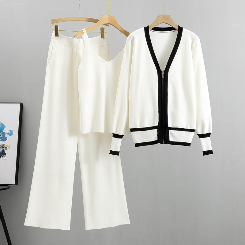Women's Knitted Sling Three-piece European Goods Tide Suits