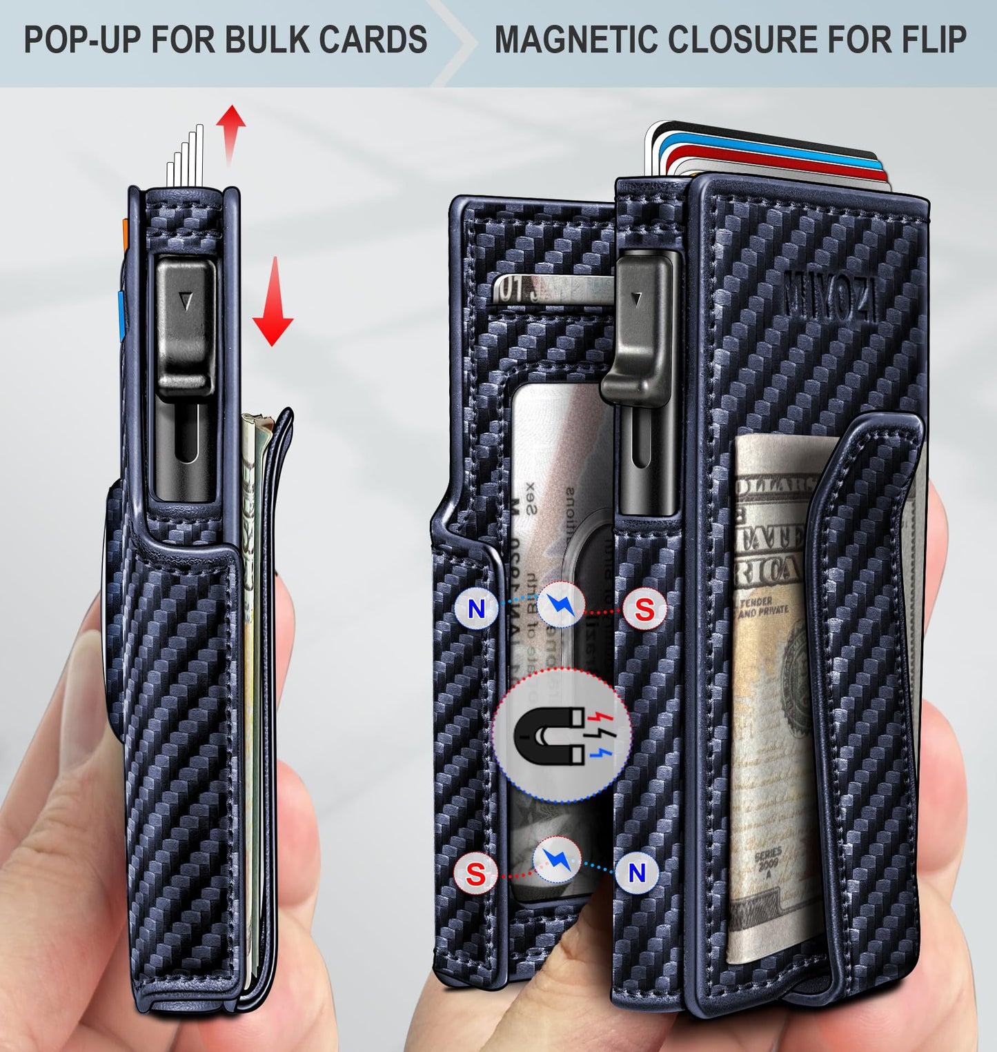 Men's Stylish Carbon Fiber Leather High-grade Men's Wallets