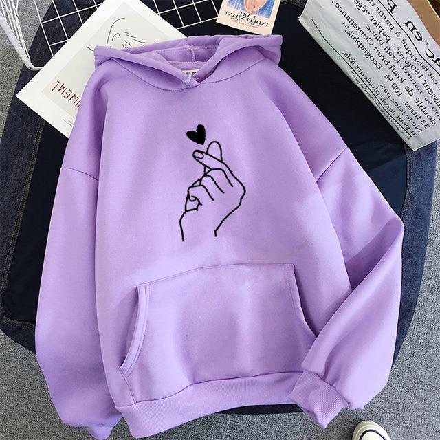 Pretty Fleece-lined Hoodie Unisex Wear Loose Sweaters