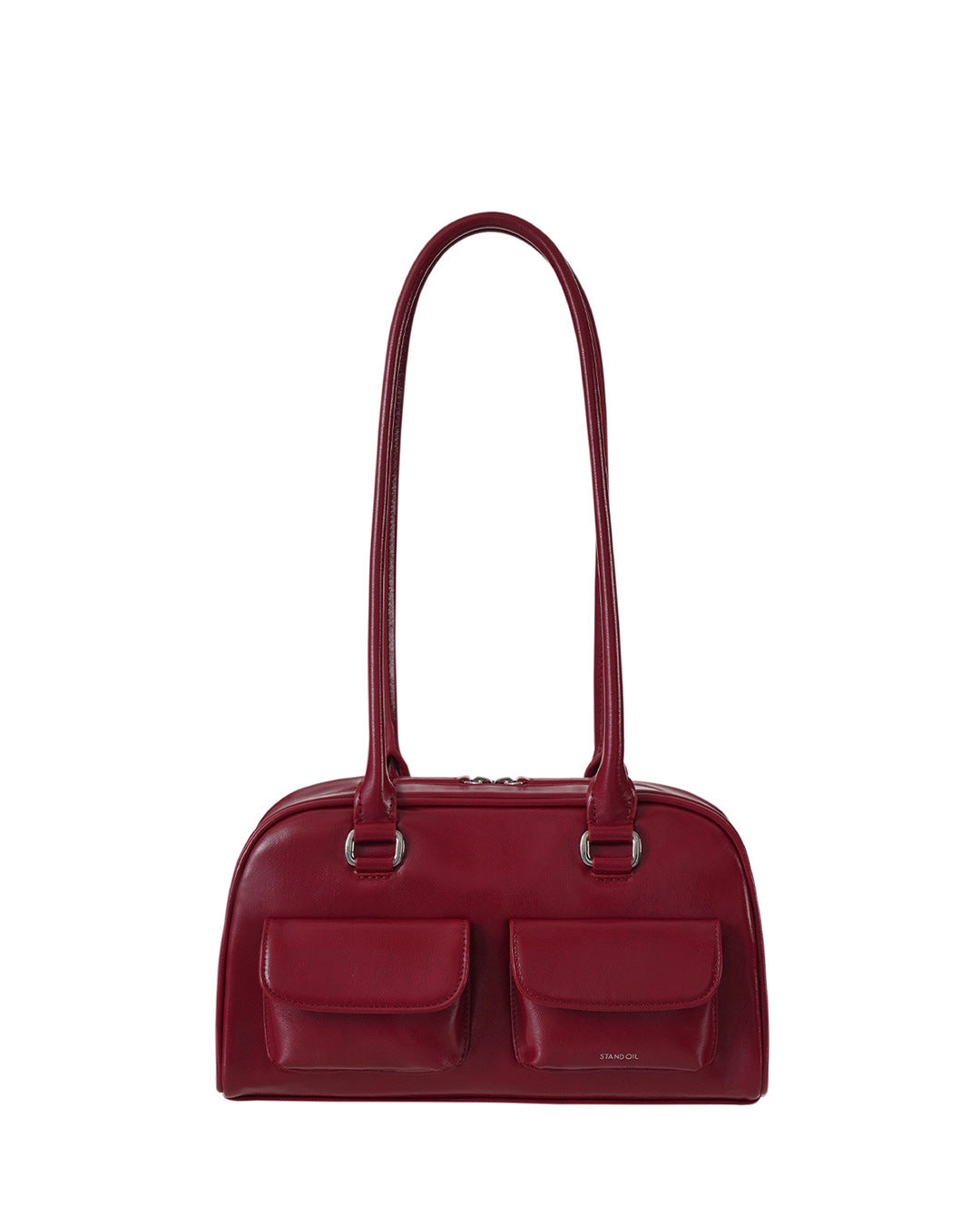 Women's Oil Wax Leather Large Capacity Bowling Shoulder Bags