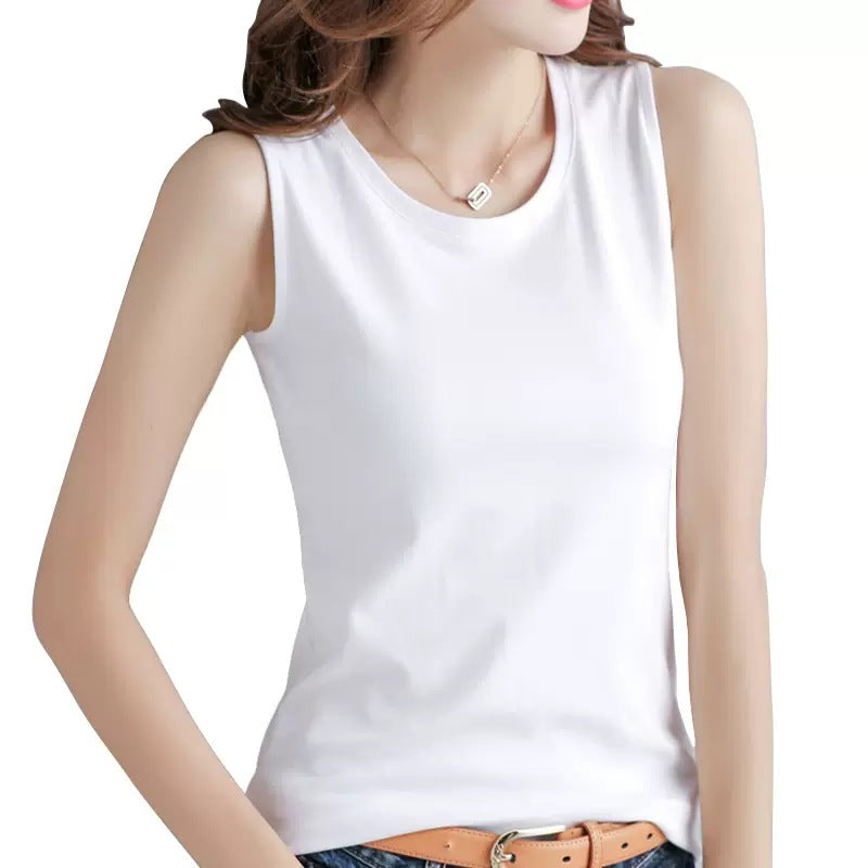 Women's Summer French Simplicity Sleeveless Camisole Solid Color Fashion Slimming Tops