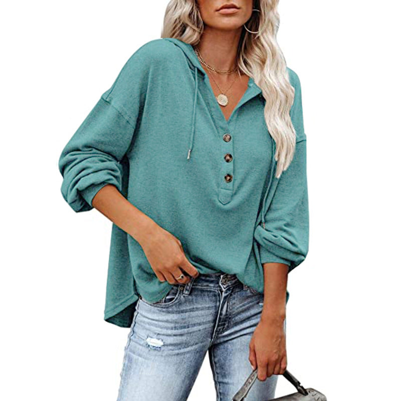Women's Casual Loose Solid Color Hoodie Sweaters