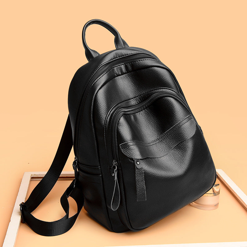 Women's Korean Fashion Trendy Soft Leather Backpacks