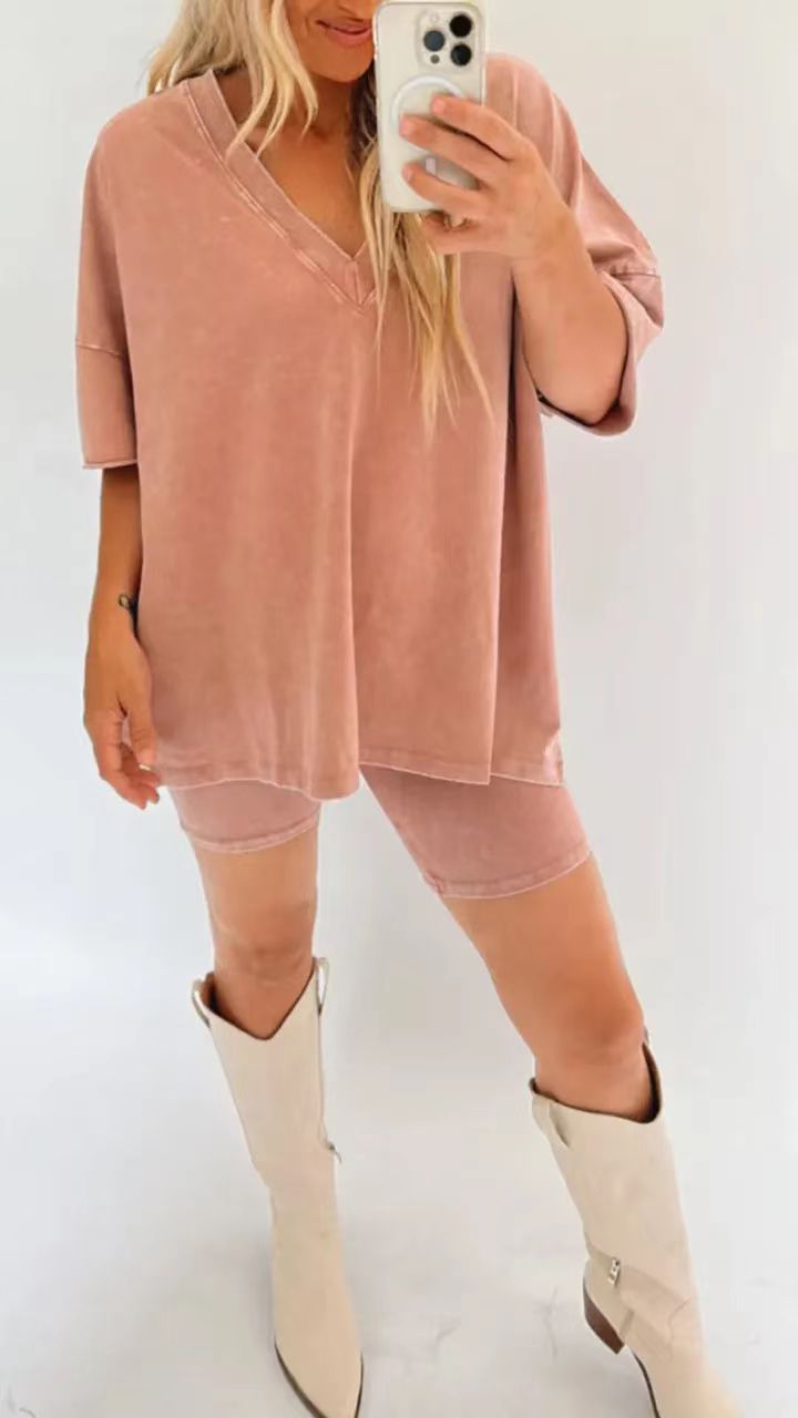 Women's Fashion Loose Casual Fried Color Two-piece Suits