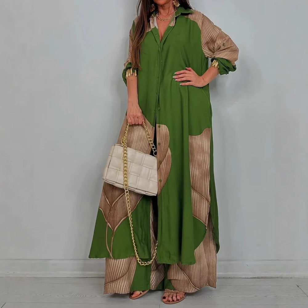 Women's Spring Fashion Casual Multicolor Loose Shirt Suits