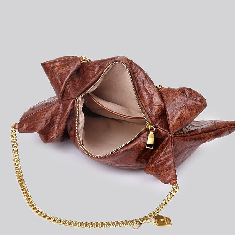 Women's Underarm Fashion Embossed Wrinkled Leather Retro Bags