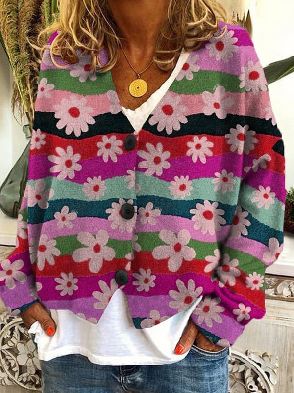 Stylish Christmas Abstract Printing Casual Cloak Sweaters