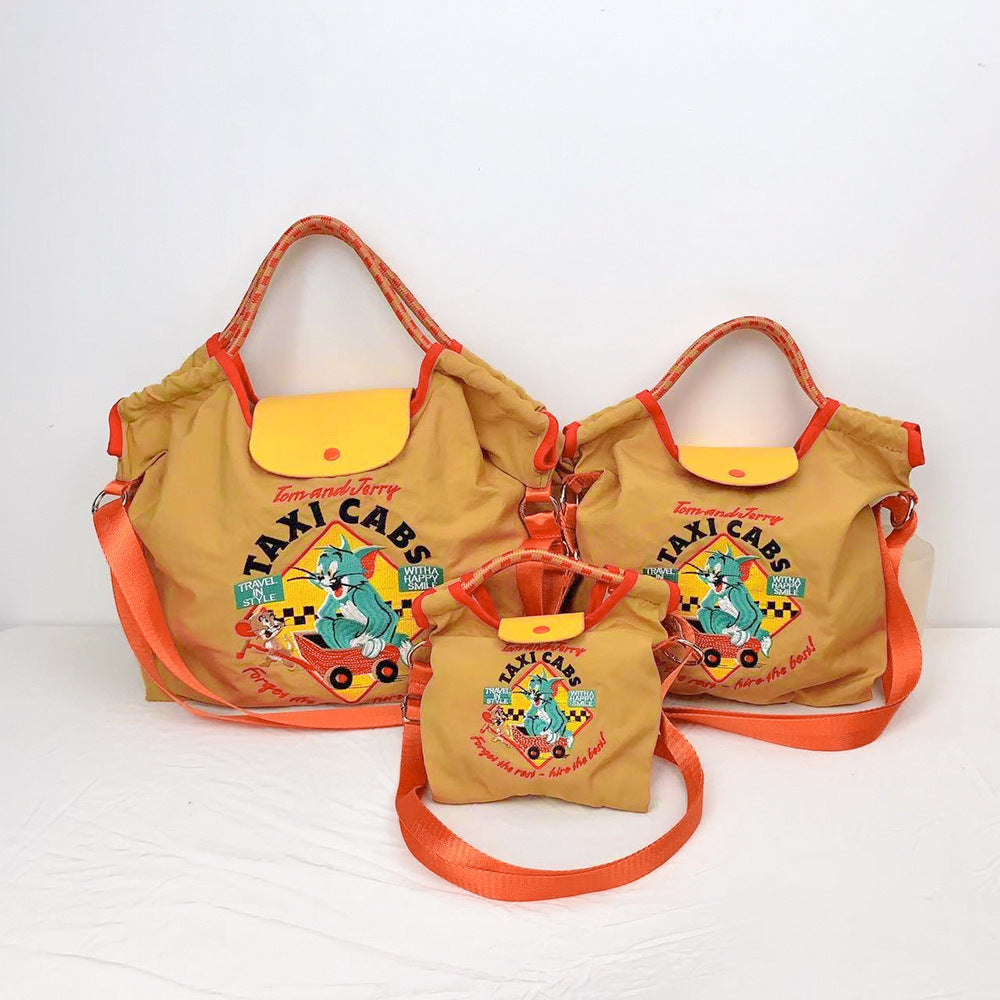 Warner Authorized Cat Mouse Embroidered Portable Women's Handbag