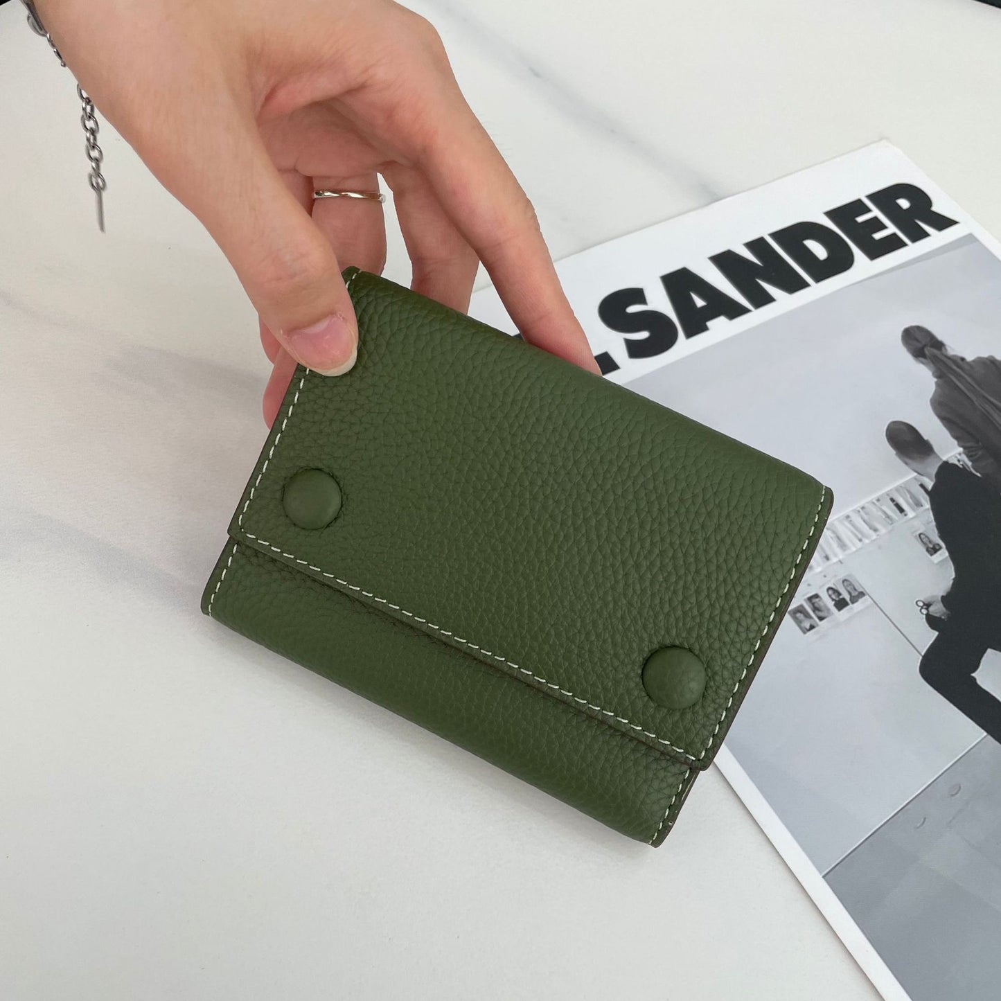 Women's Peas For Genuine Leather Contrast Color Ladies Wallets