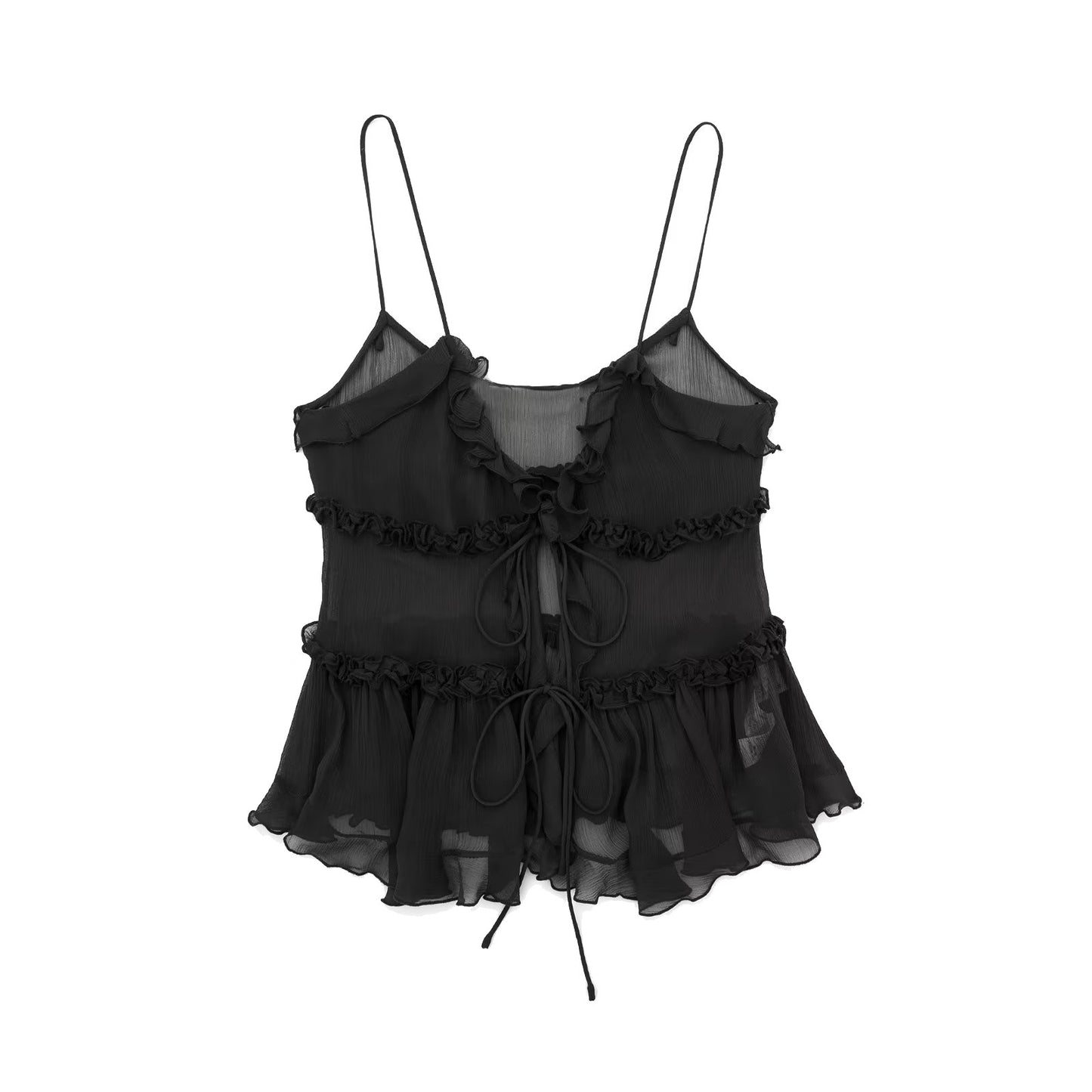 Women's French Sexy Translucent Laminated Decoration Tops