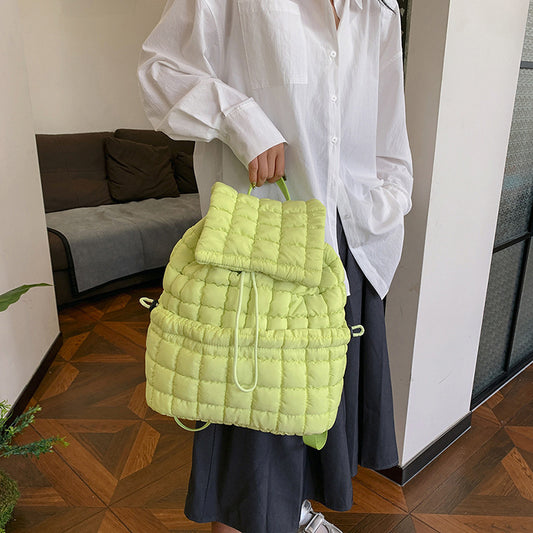 Women's Pleated Cloud Korean Niche Bubble Large Backpacks