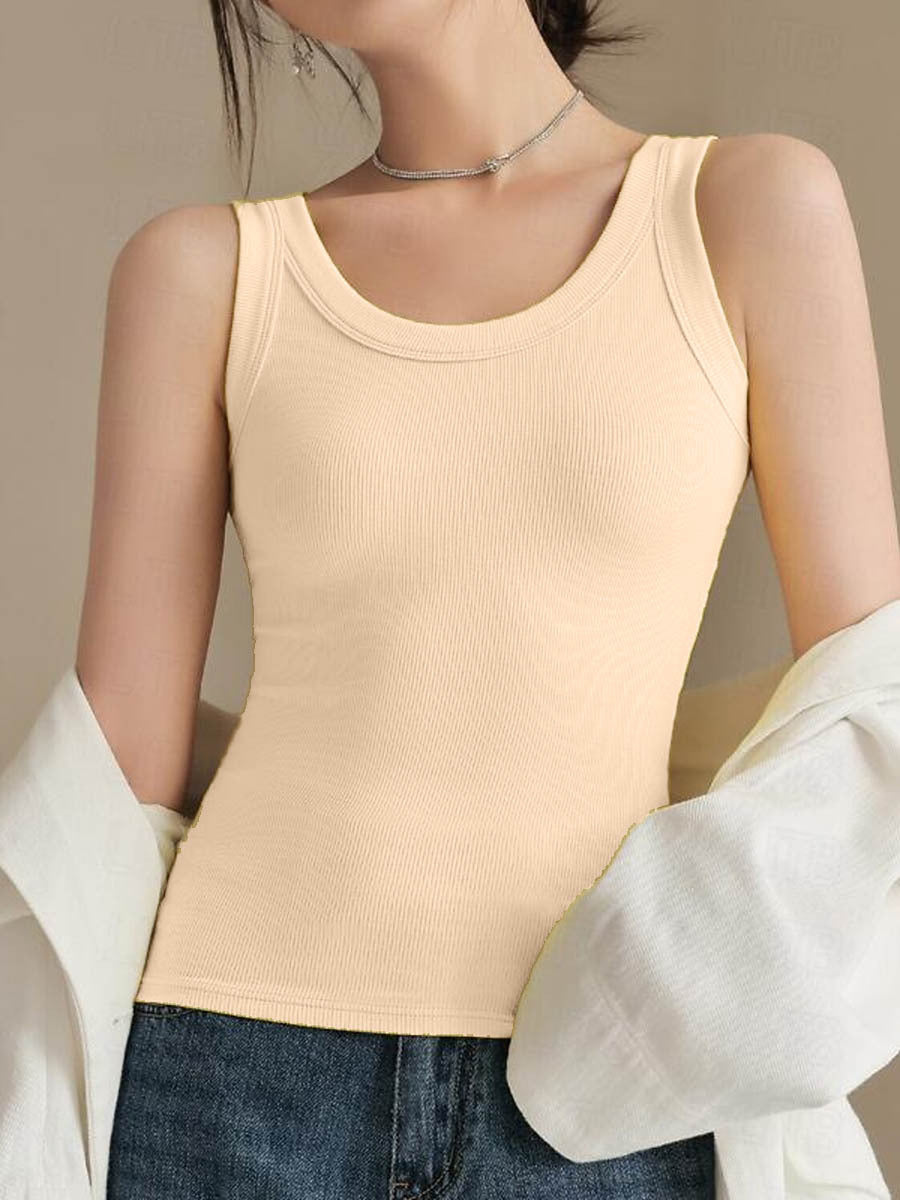 Women's Sportswear Polyester Commute Style Sleeveless Slim Tops