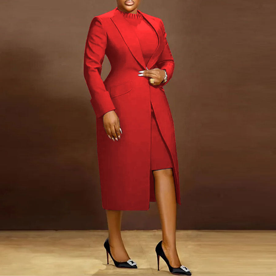 Lapel Waist Tight Back Slit Two-piece Suits