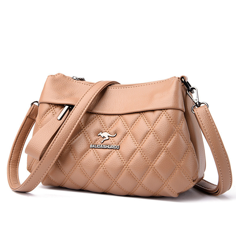 Women's Soft Leather Rhombus Fashion Large Capacity Crossbody Bags