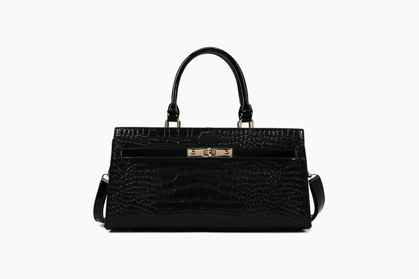Women's Solid Color Large Capacity Crocodile Pattern Handbags