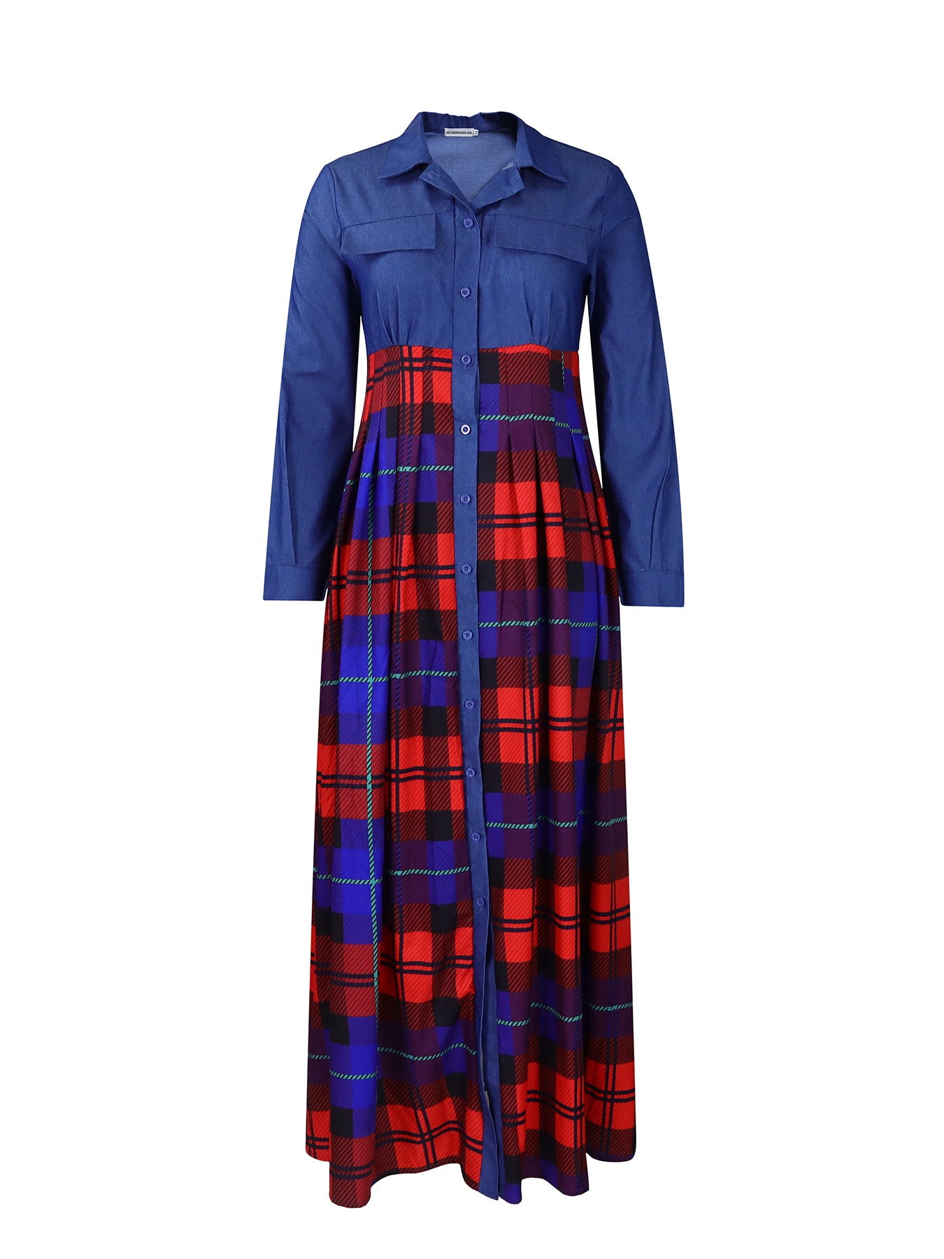 Women's Winter Fashion Casual Printing Lapel Shirtdress Dresses