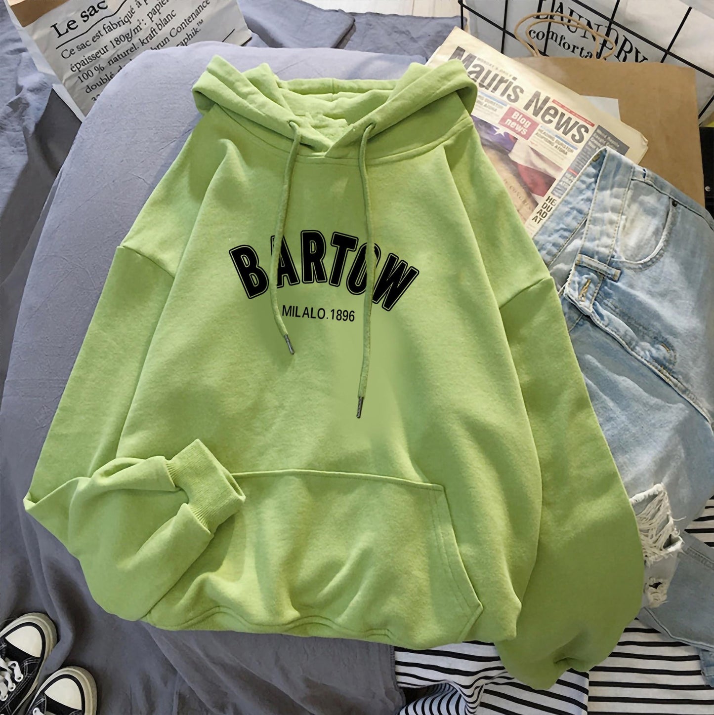 Creative Beautiful Stylish Fleece-lined Hoodie Loose Tops
