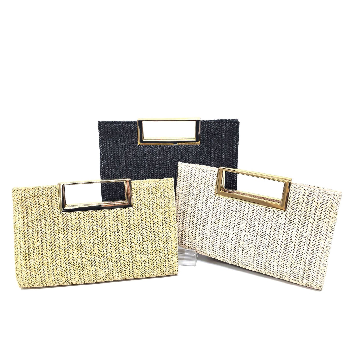 Women's Straw Clutch Simple Fashion Hardware Handbags