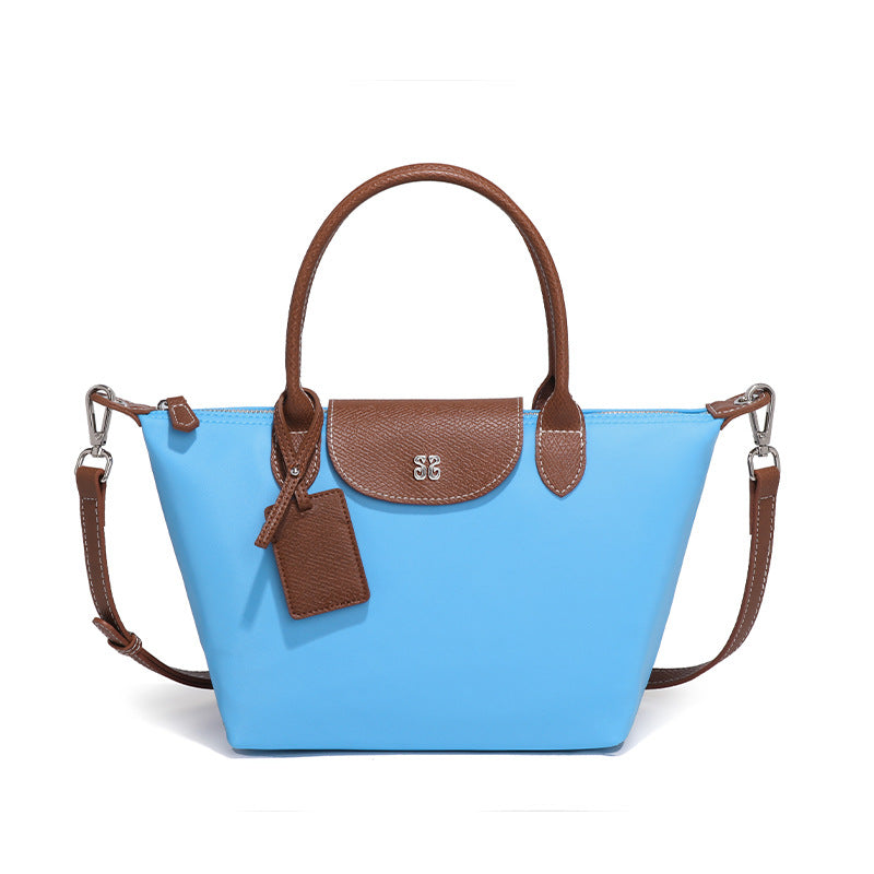 Women's Trendy Nylon Dumplings Fashionable Simple Contrast Handbags