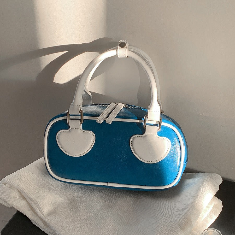 Women's Korean Style Color Contrast Patchwork Mobile Handbags