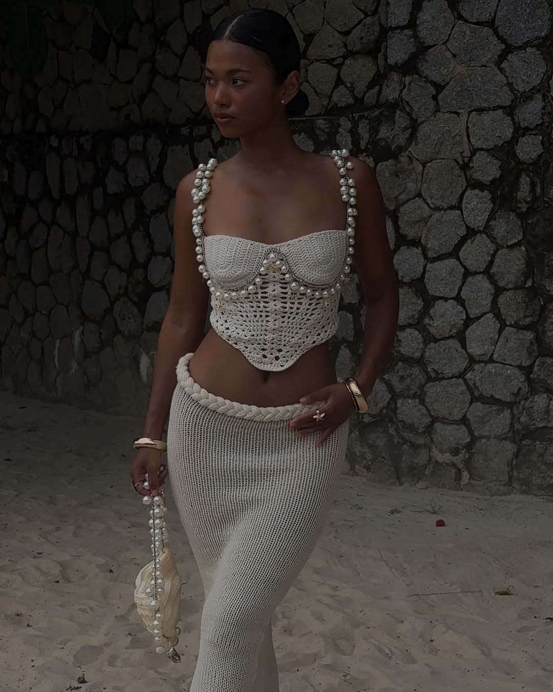 Cool Fashion Sexy Solid Color Beading Suits
