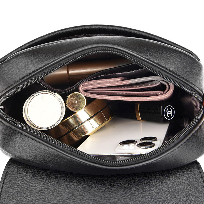 Women's Mini Simple Fashion Contrast Color Round Shoulder Bags