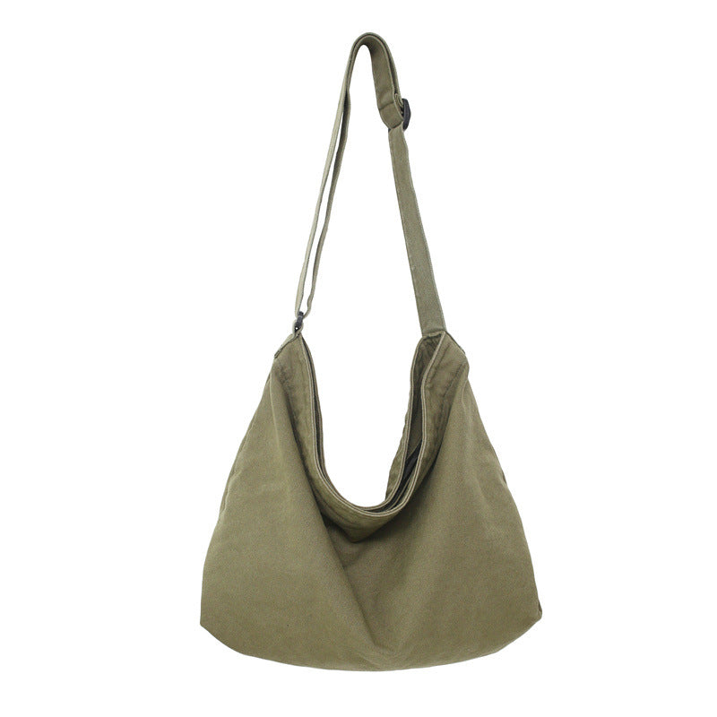 Simple Comfortable Literary Washed Canvas Leisure Women's Messenger Bag
