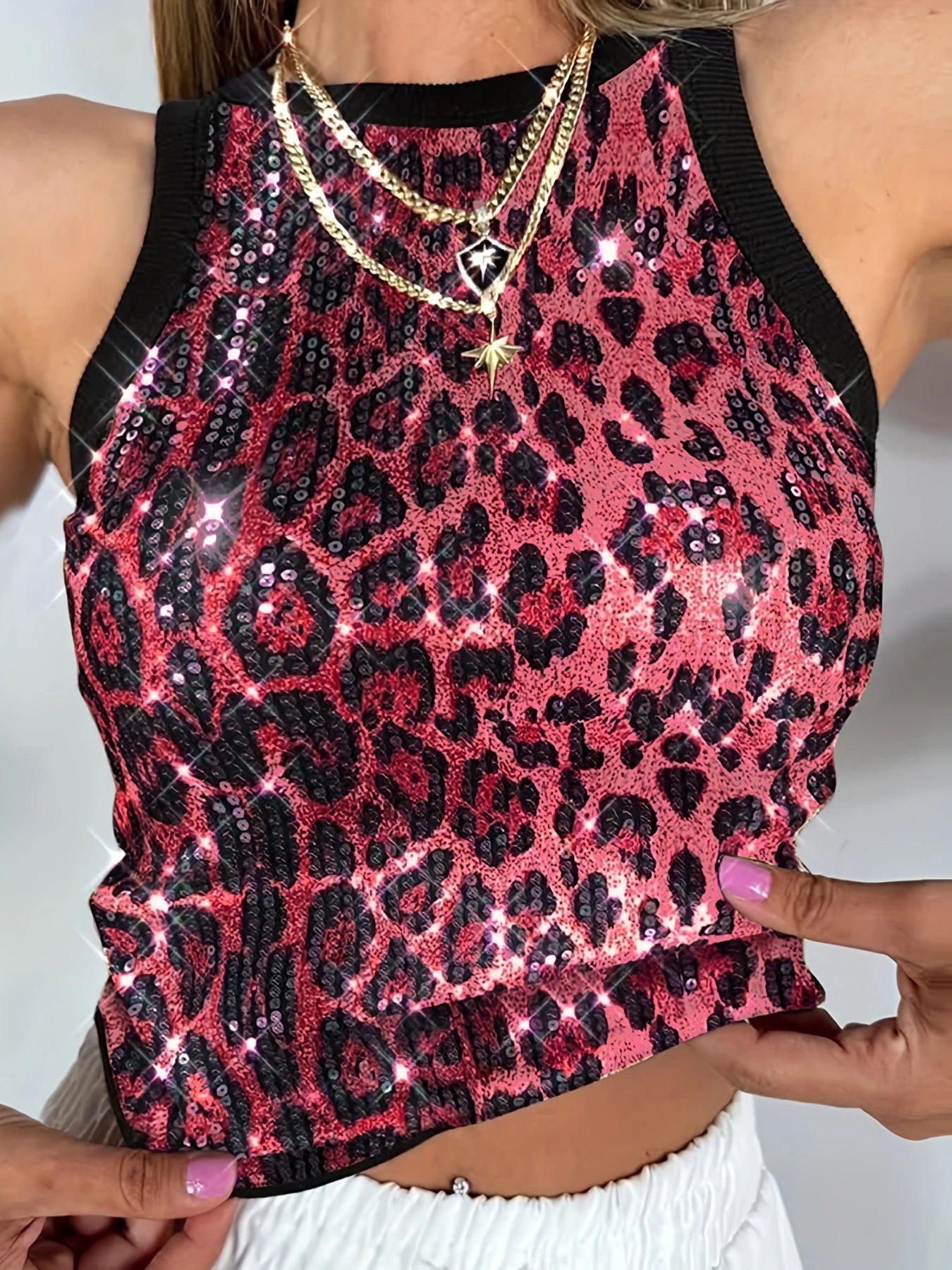 Women's Sexy Navel Midriff Outfit Color Matching Tops