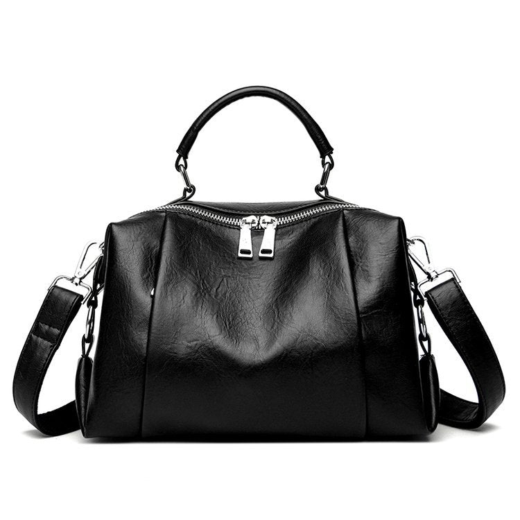 Women's Stylish Double Compartment Zipper Design Large Small Square Bags