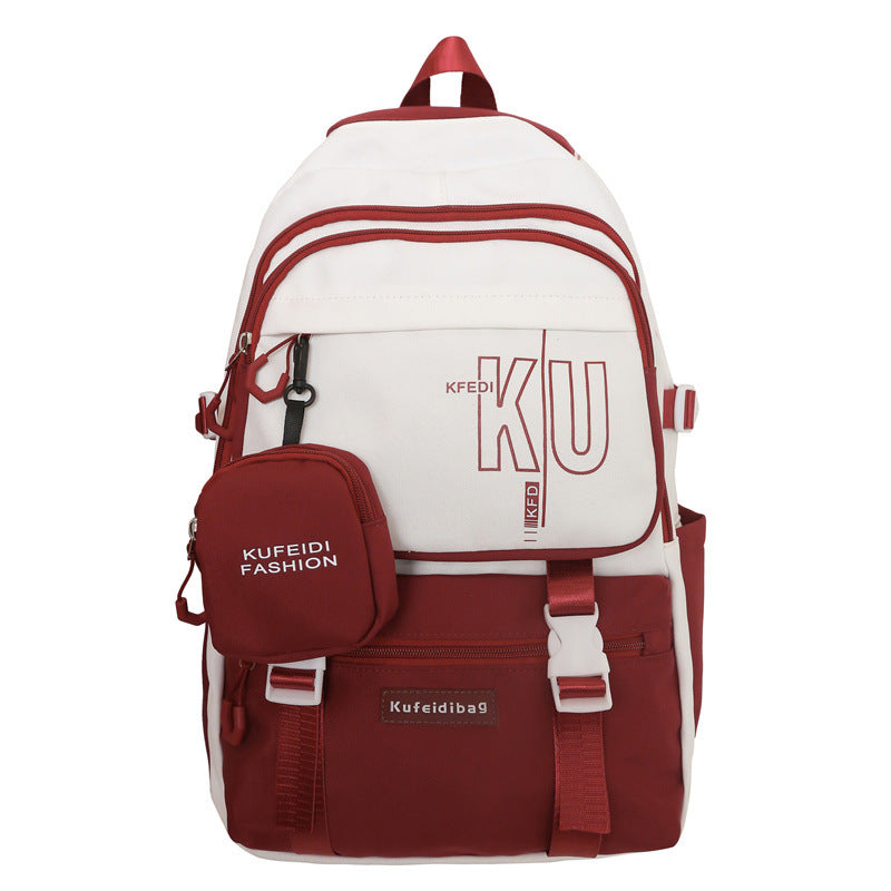 Large Capacity Solid Female Junior College Backpacks