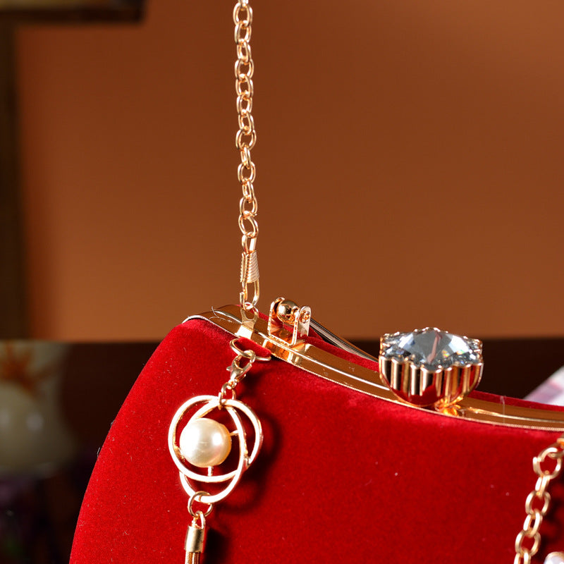 Women's Pendant Diamond Veet Portable Banquet Dress Handbags