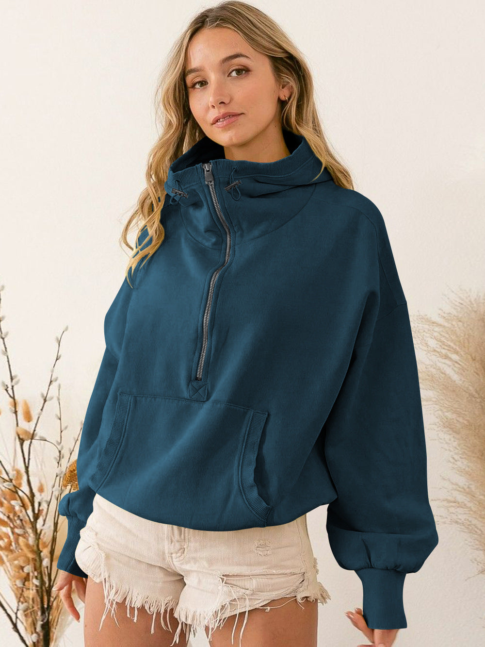 Women's Hooded Tide Sports Hoodie Zipper Drawstring Sweaters